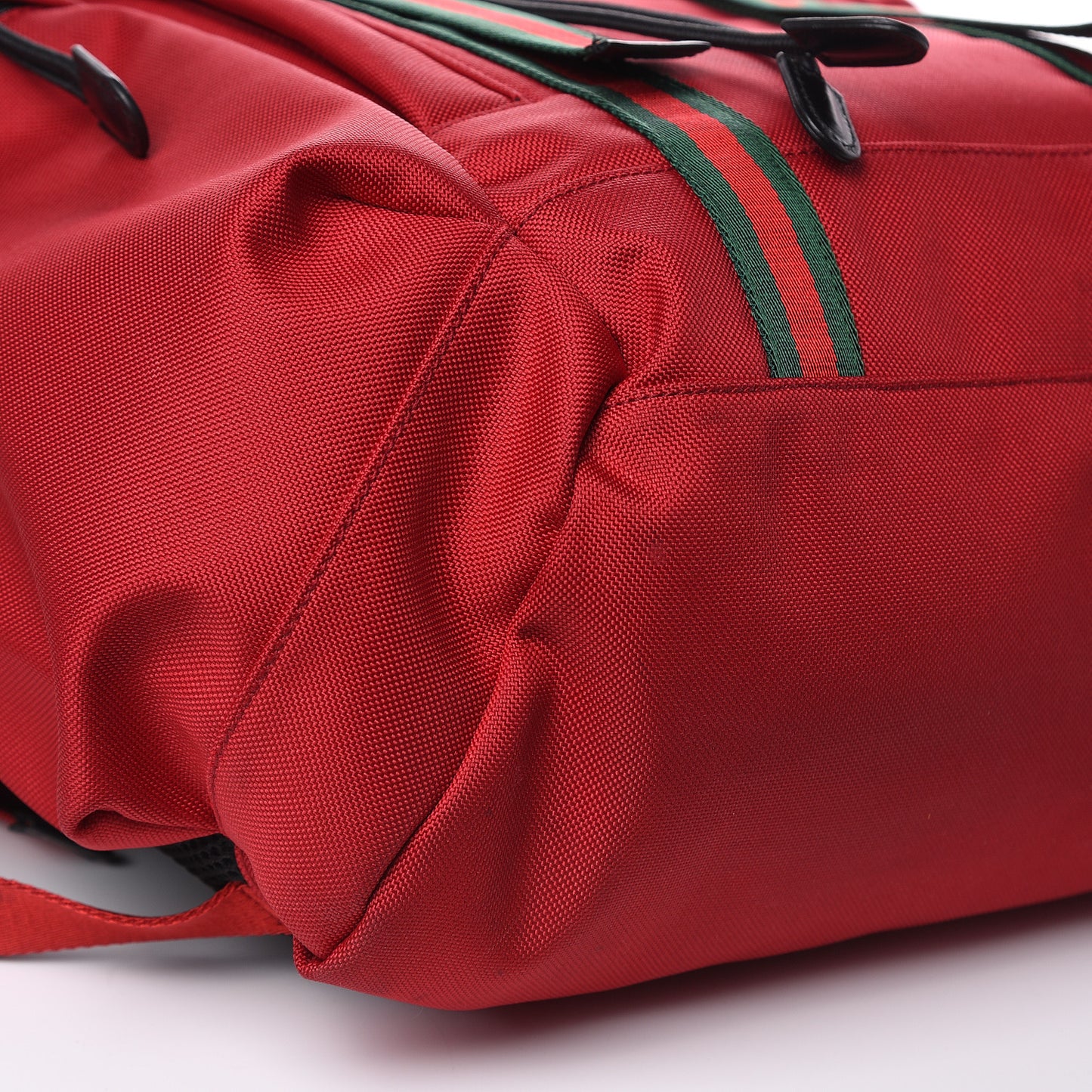 Techno Canvas Web Double Buckle Backpack Red