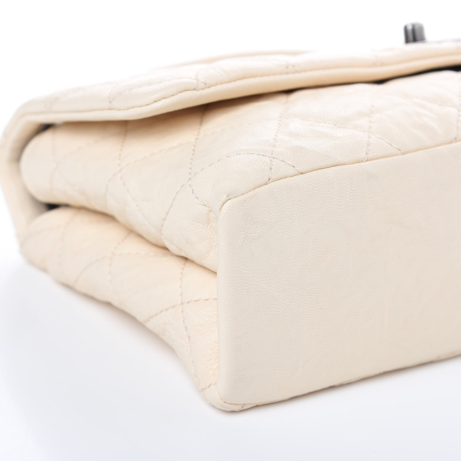 Chanel Goatskin Quilted Double Bag Flap White 8 of 9
