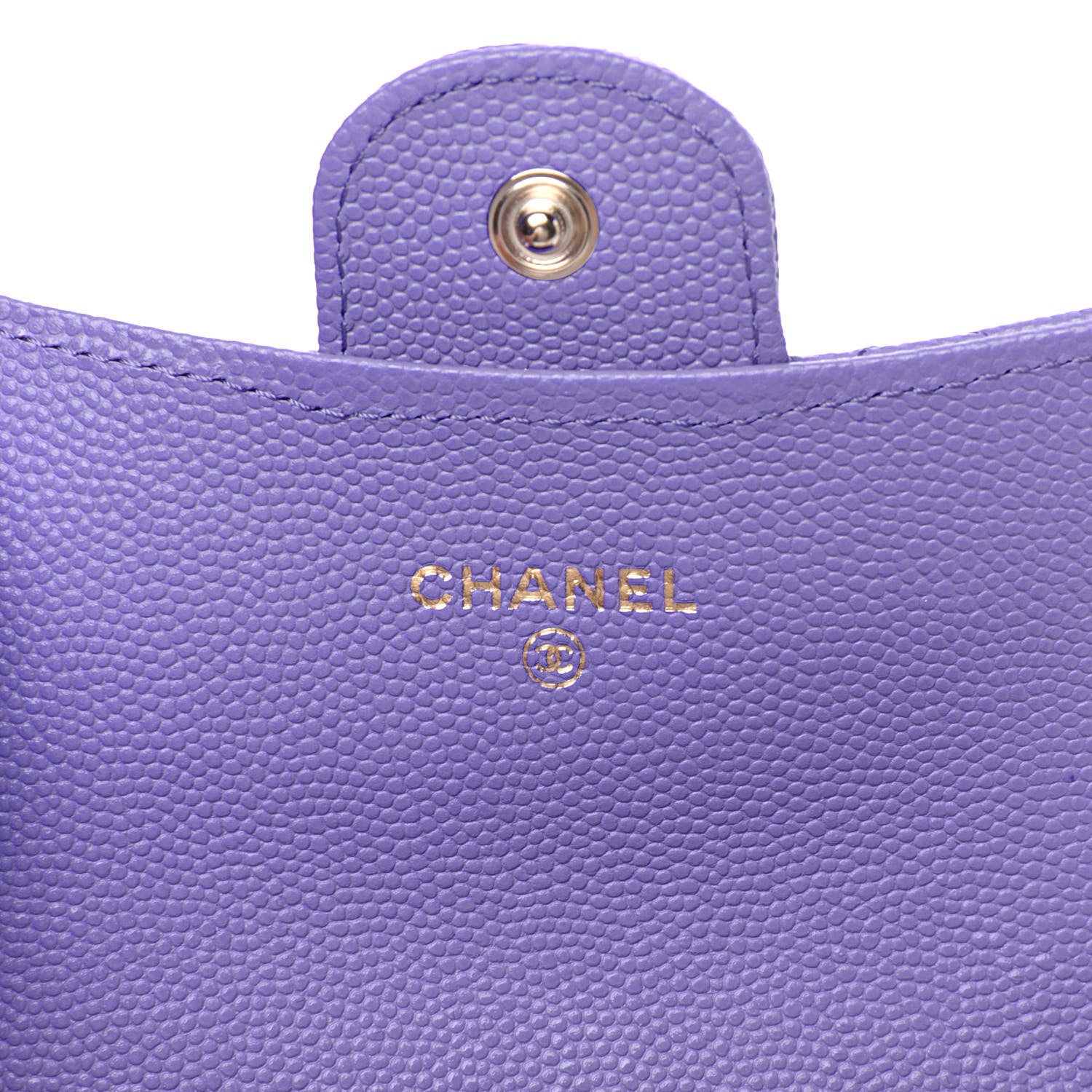 Chanel Caviar Quilted Flap Card Holder Wallet Purple 6 of 12