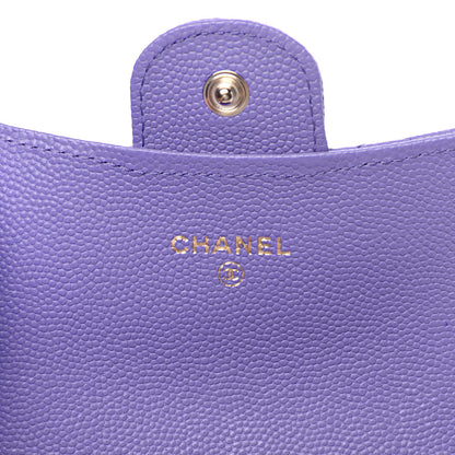 Chanel Caviar Quilted Flap Card Holder Wallet Purple 6 of 12