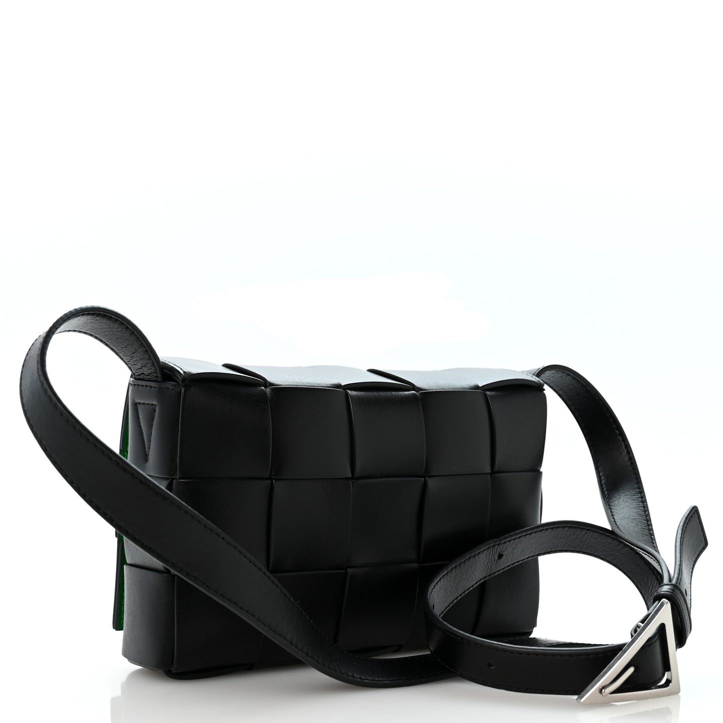 Nappa Maxi Intreccio Cassette Bag Black Parakeet