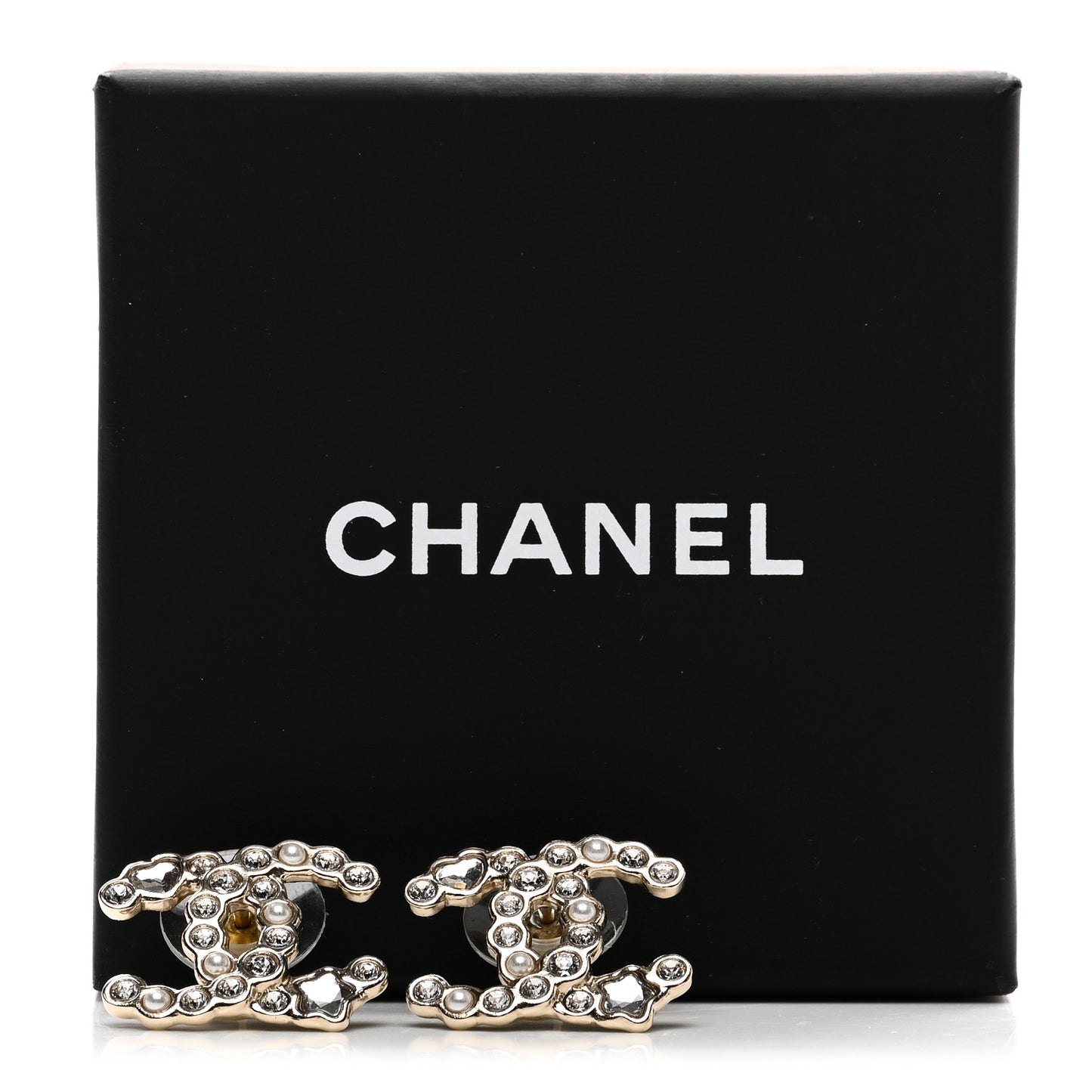 Crystal CC Star Heart Earrings Gold