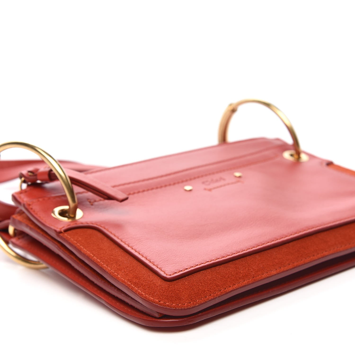 Chloe Calfskin Suede Mini Roy Bag Earthy Red 7 of 9