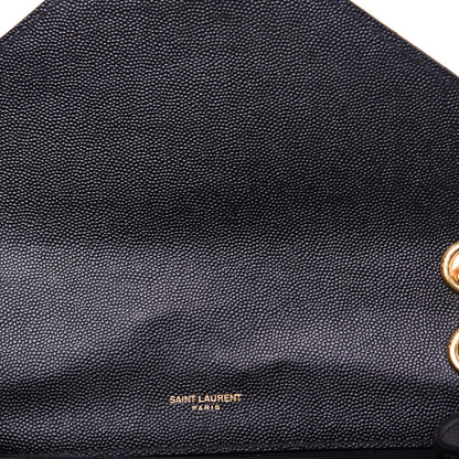 Saint Laurent Grain De Poudre Textured Mixed Matelasse Triquilt Medium Monogram Satchel Black 9 of 12