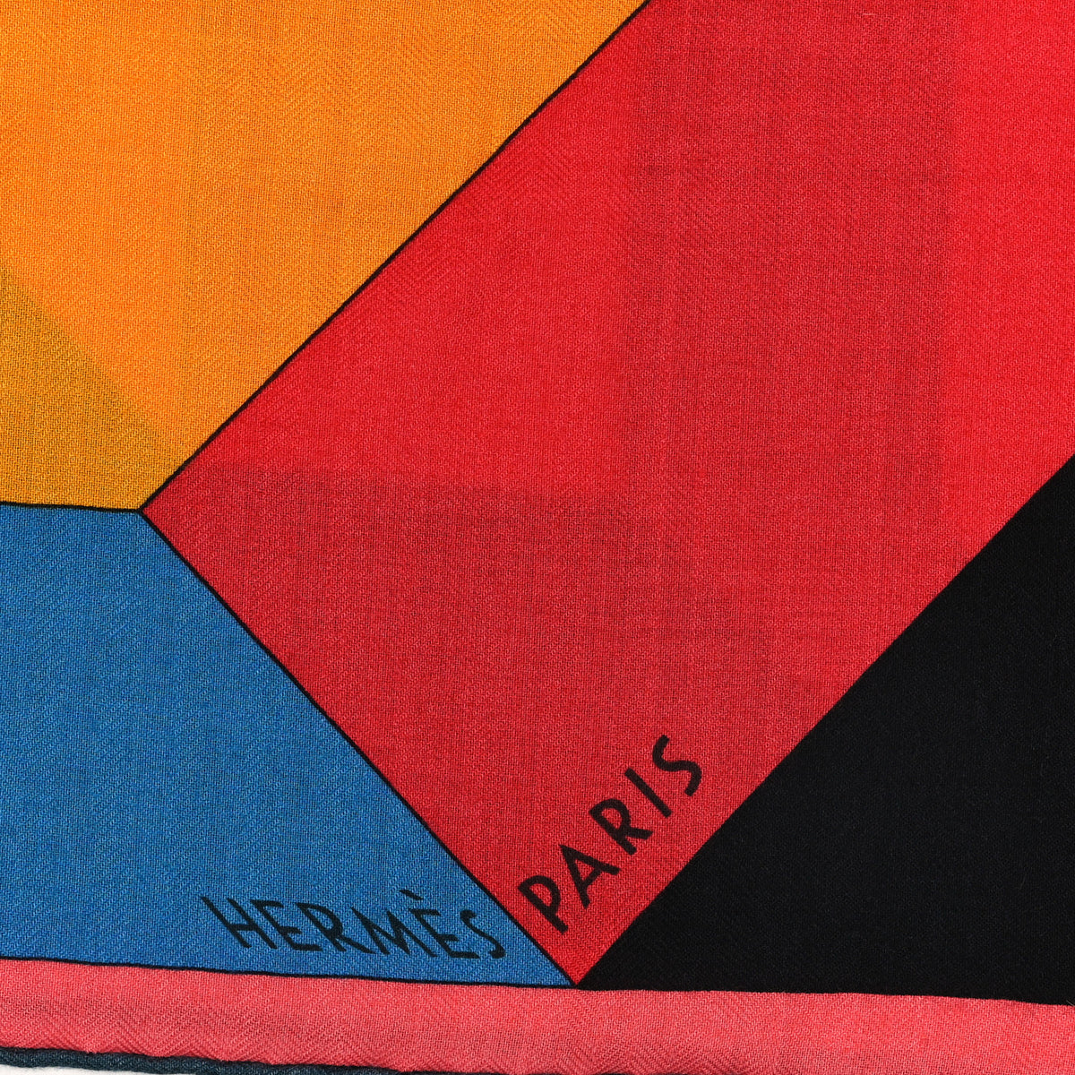 Hermes Silk Perspective Cavaliere 140 Shawl Rose Vif Cobalt Vert 2 of 3