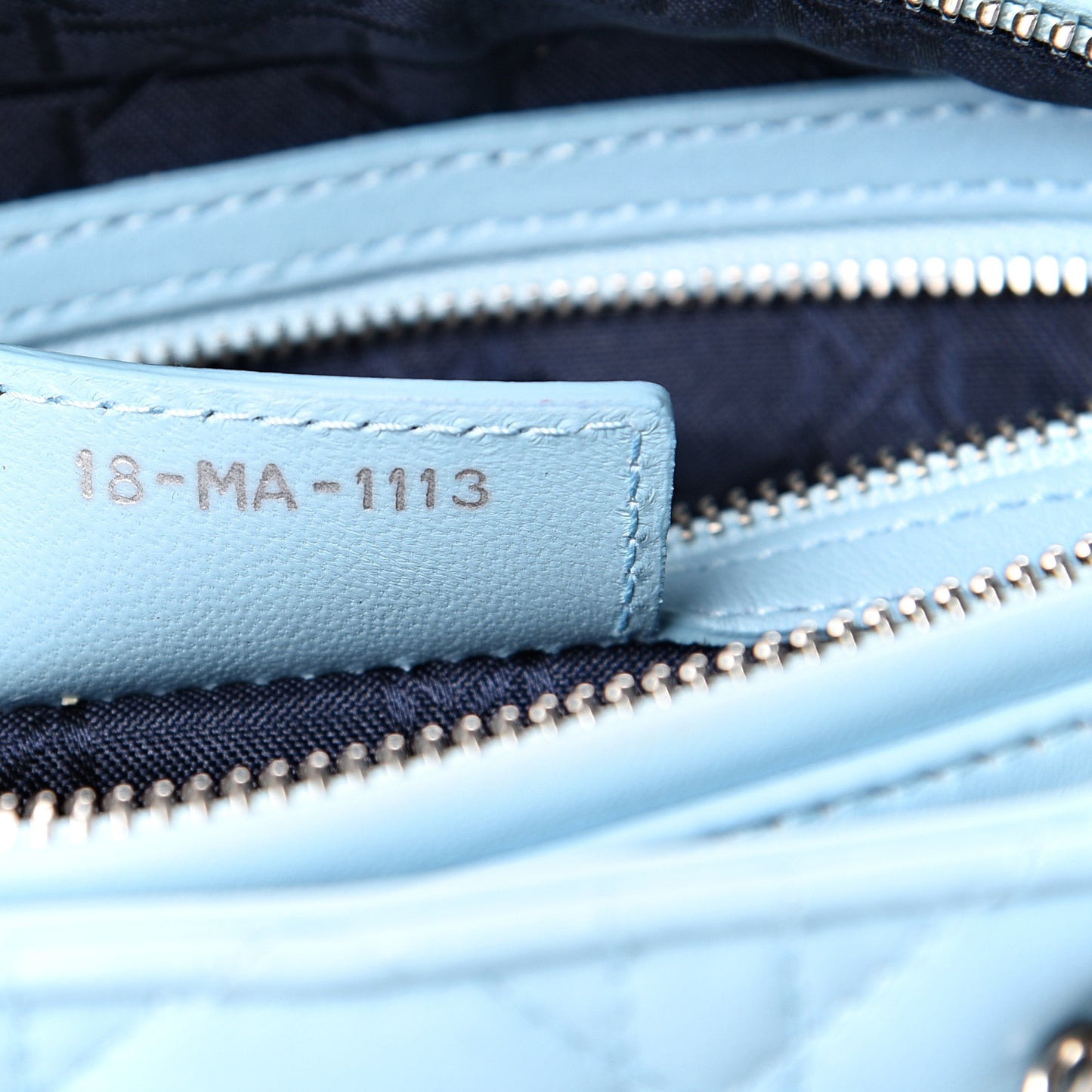 Lambskin Cannage Medium Lady Dior Light Blue