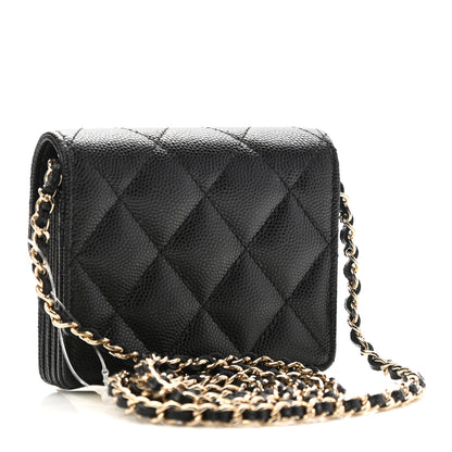 Chanel Caviar Quilted Flap Card Holder On Chain Black 3 of 8