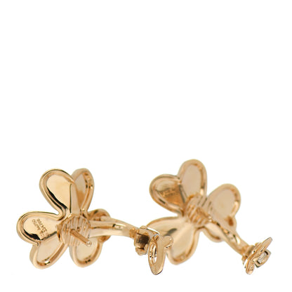 Van Cleef & Arpels 18K Yellow Gold Diamond Small Frivole Earrings 3 of 5