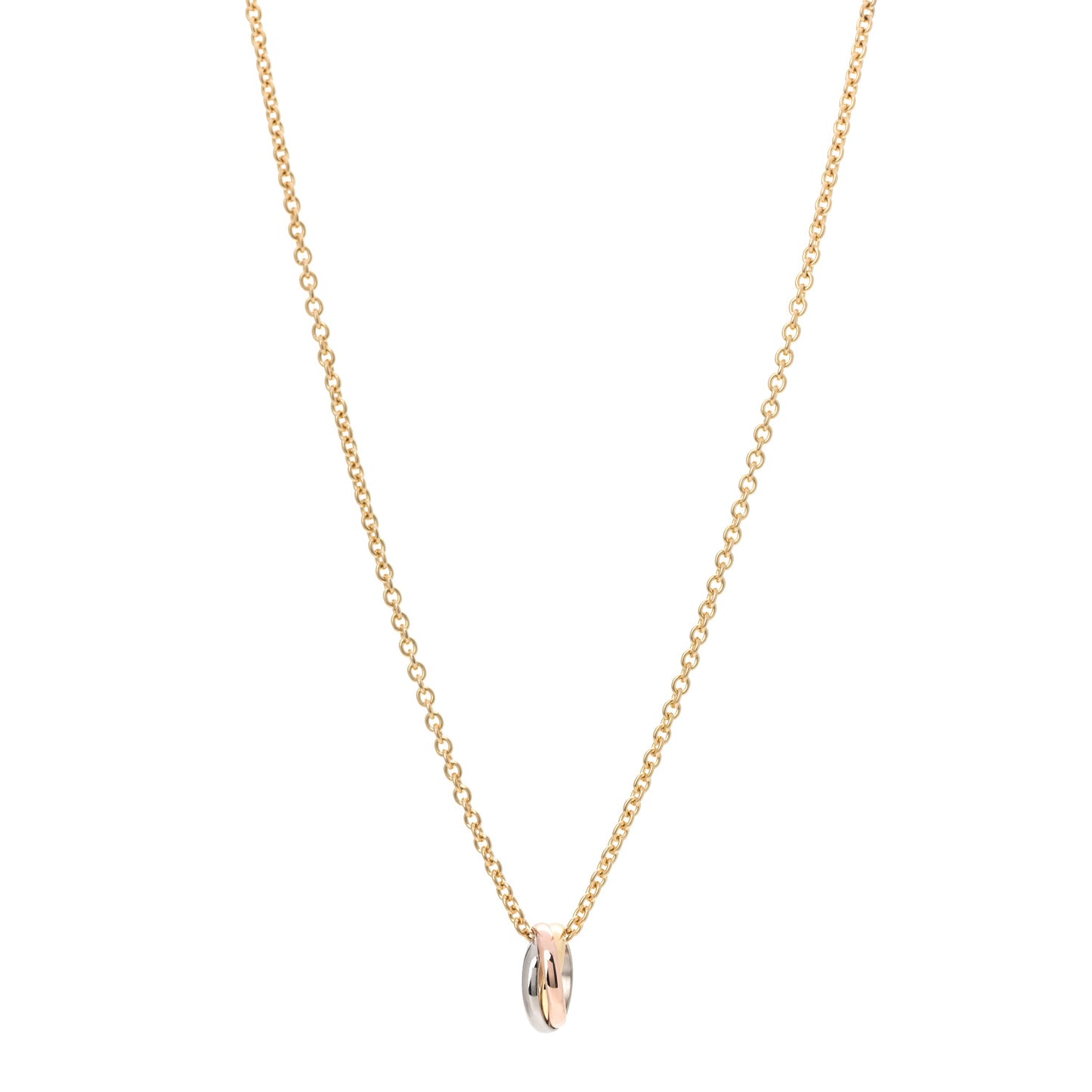 18K Pink Yellow White Gold Baby Trinity Pendant Necklace