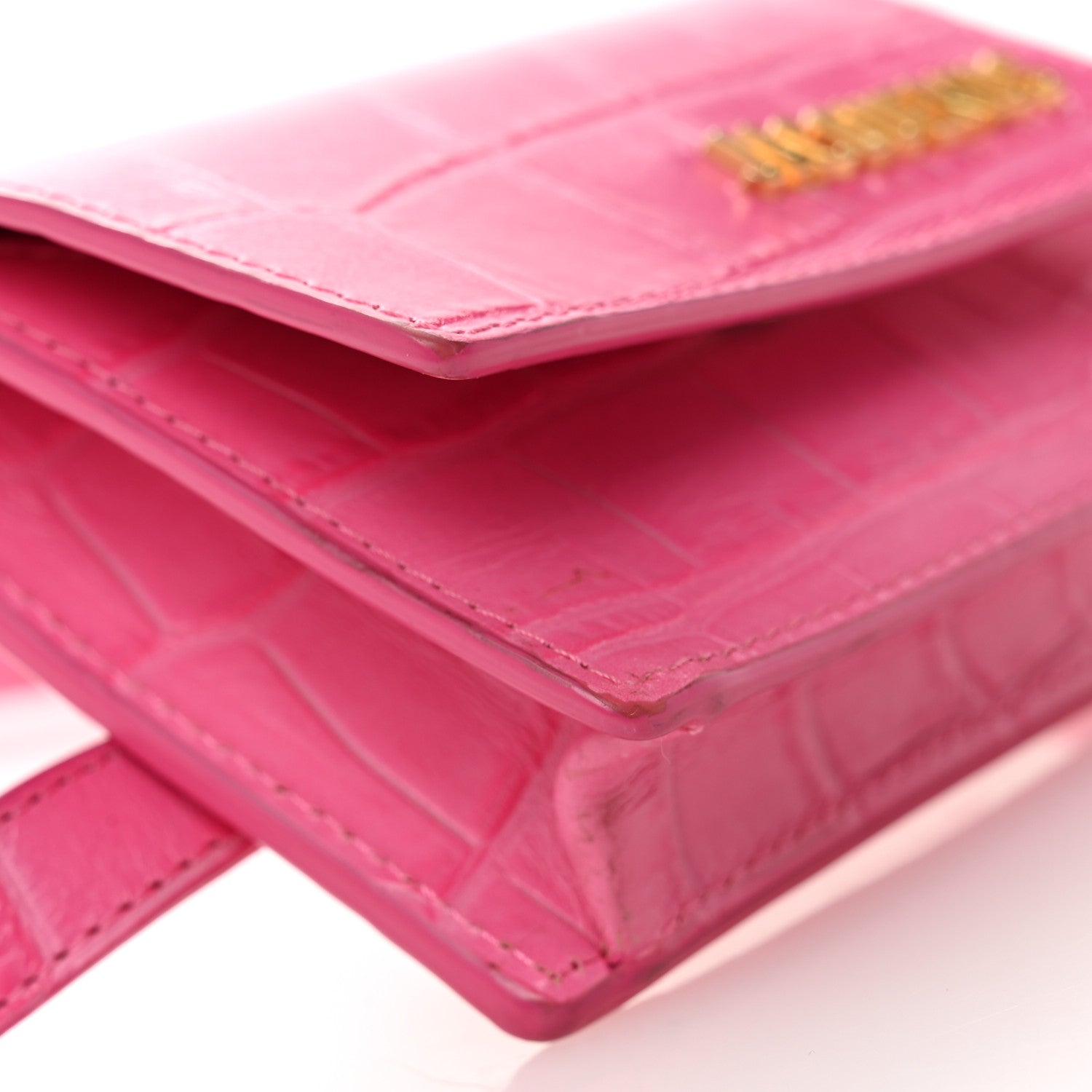Jacquemus Calfskin Crocodile Embossed Le Ceinture Bello Belt Bag Pink 9 of 9