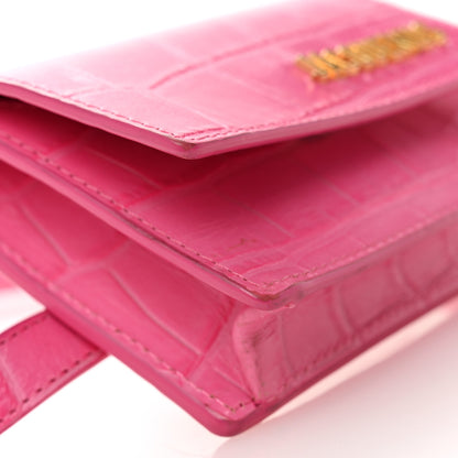 Jacquemus Calfskin Crocodile Embossed Le Ceinture Bello Belt Bag Pink 9 of 9