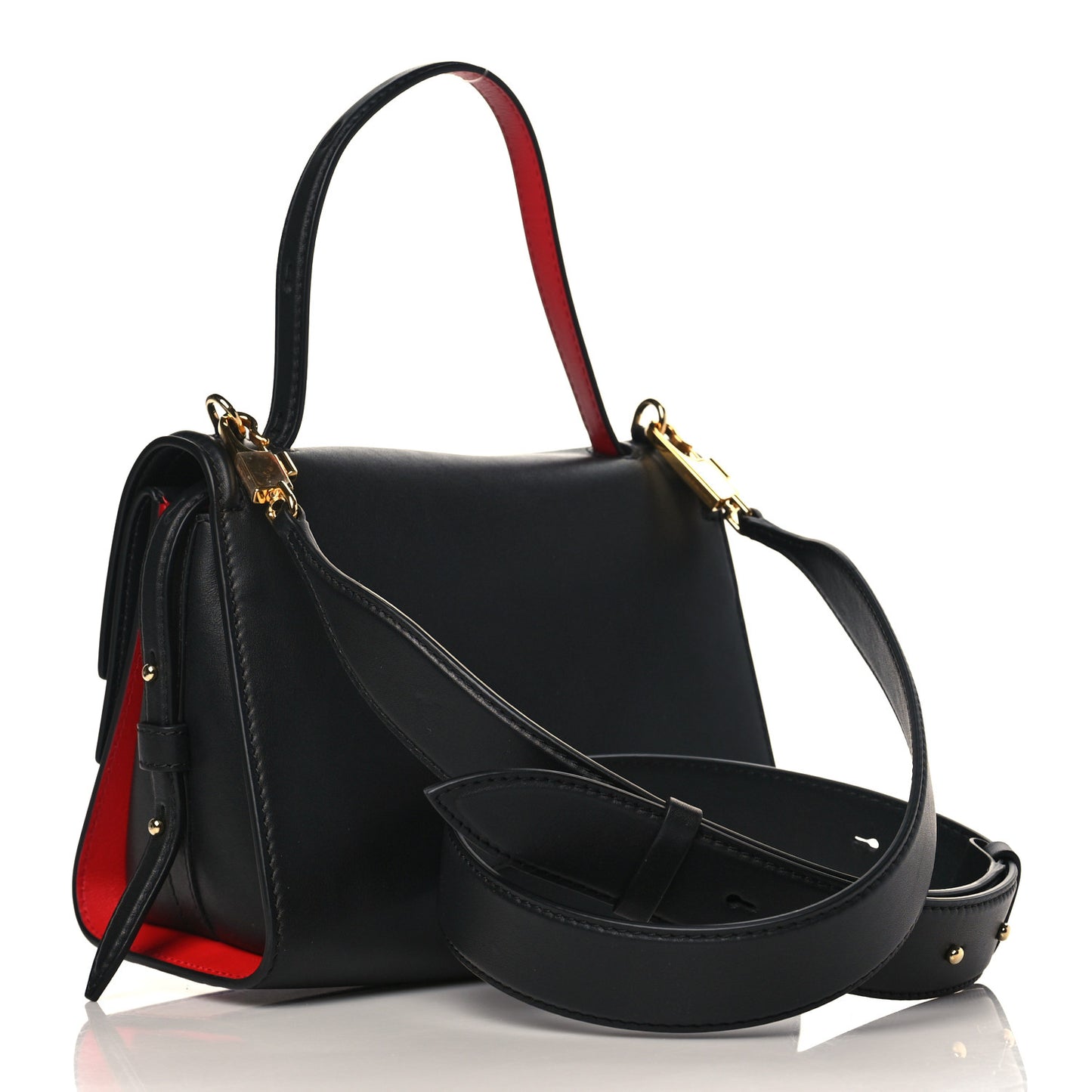 Calfskin The Small Story Bag Black Red