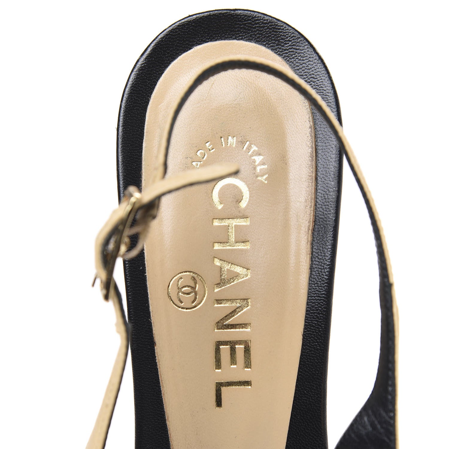 Chanel Lambskin Peep Toe Slingback Pumps 39.5 Beige 7 of 10