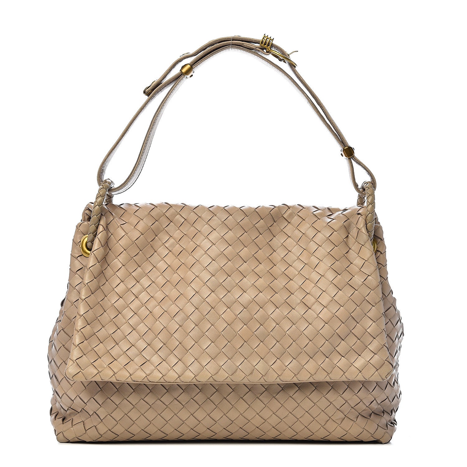 Bottega Veneta Nappa Intrecciato Flap Shoulder Bag Limo 1 of 10