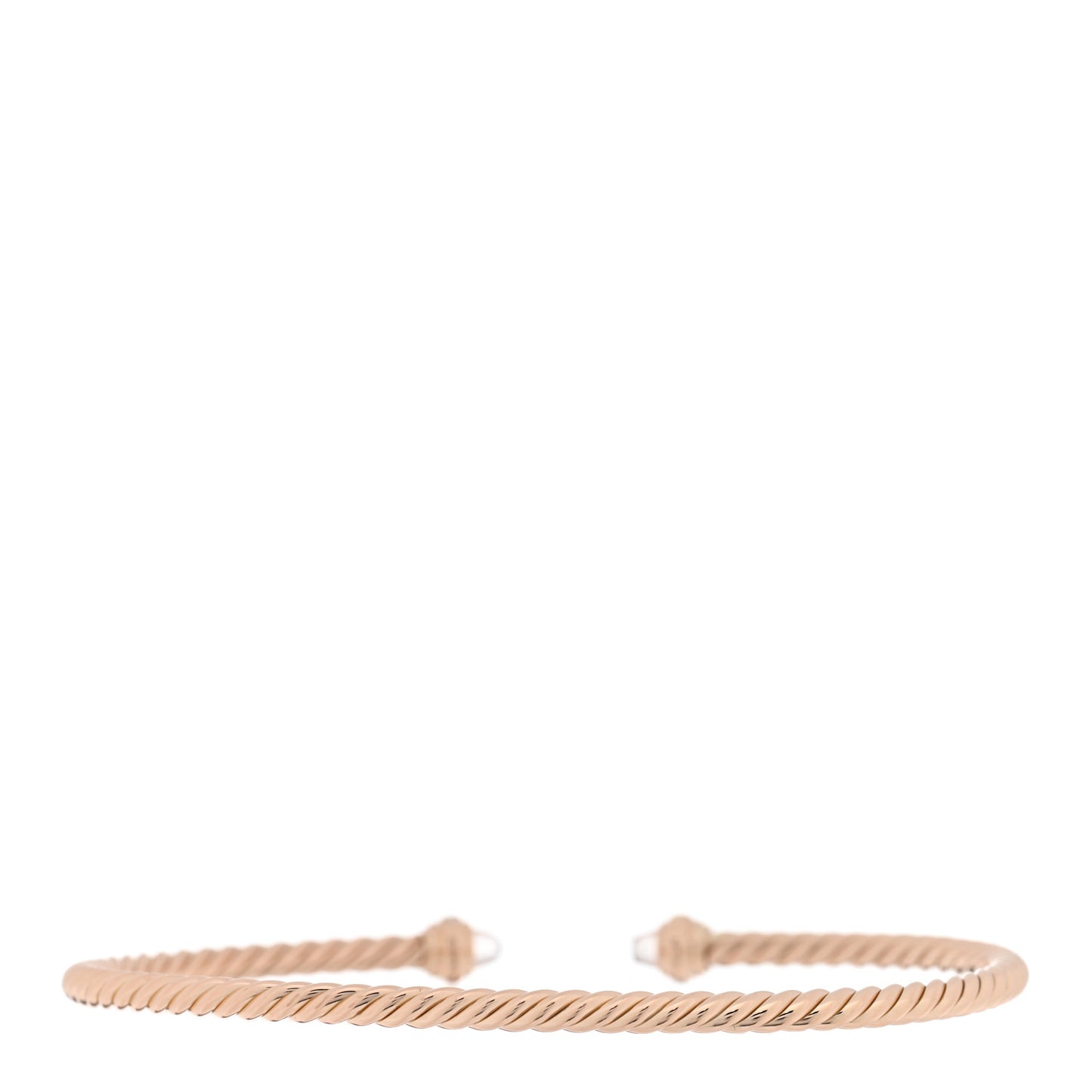 18K Rose Gold Diamond Morganite 3mm Cablespira Bracelet