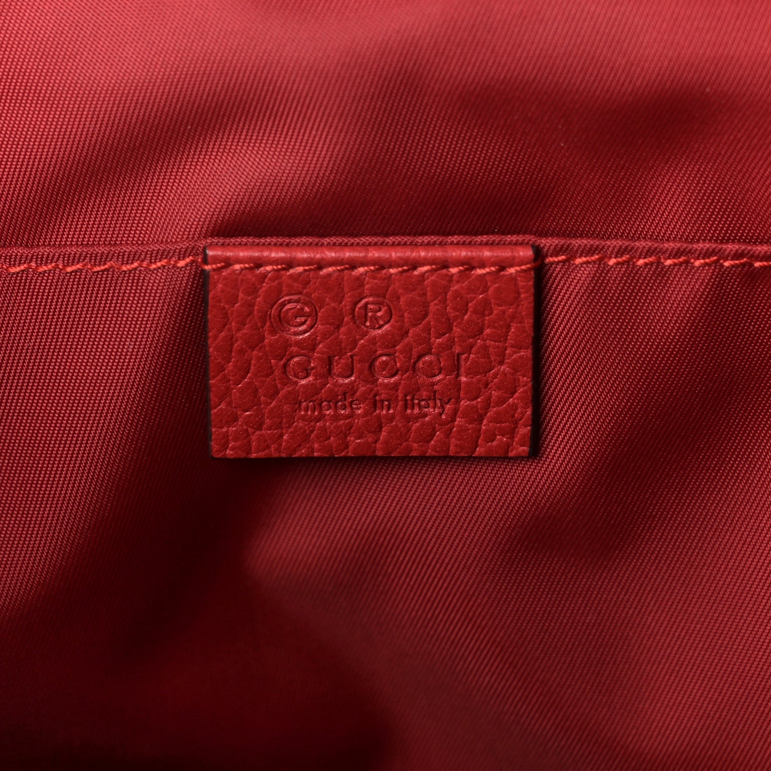 Gucci Nylon Monogram Dollar Calfskin Medium Light Single Buckle Backpack Vibrant Red 6 of 9