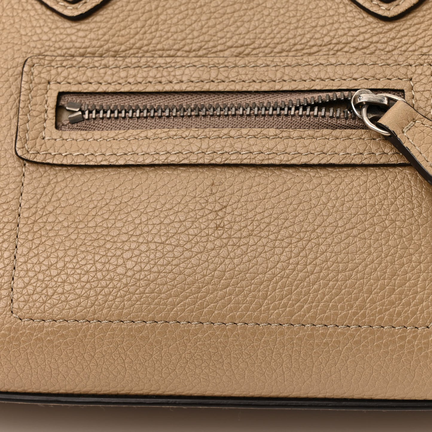 Drummed Calfskin Nano Luggage Dune