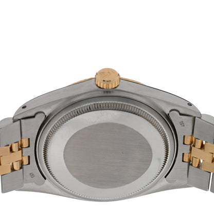Rolex Stainless Steel 18K Yellow Gold Diamond 36mm Oyster Perpetual Datejust Watch Champagne 16013 4 of 4
