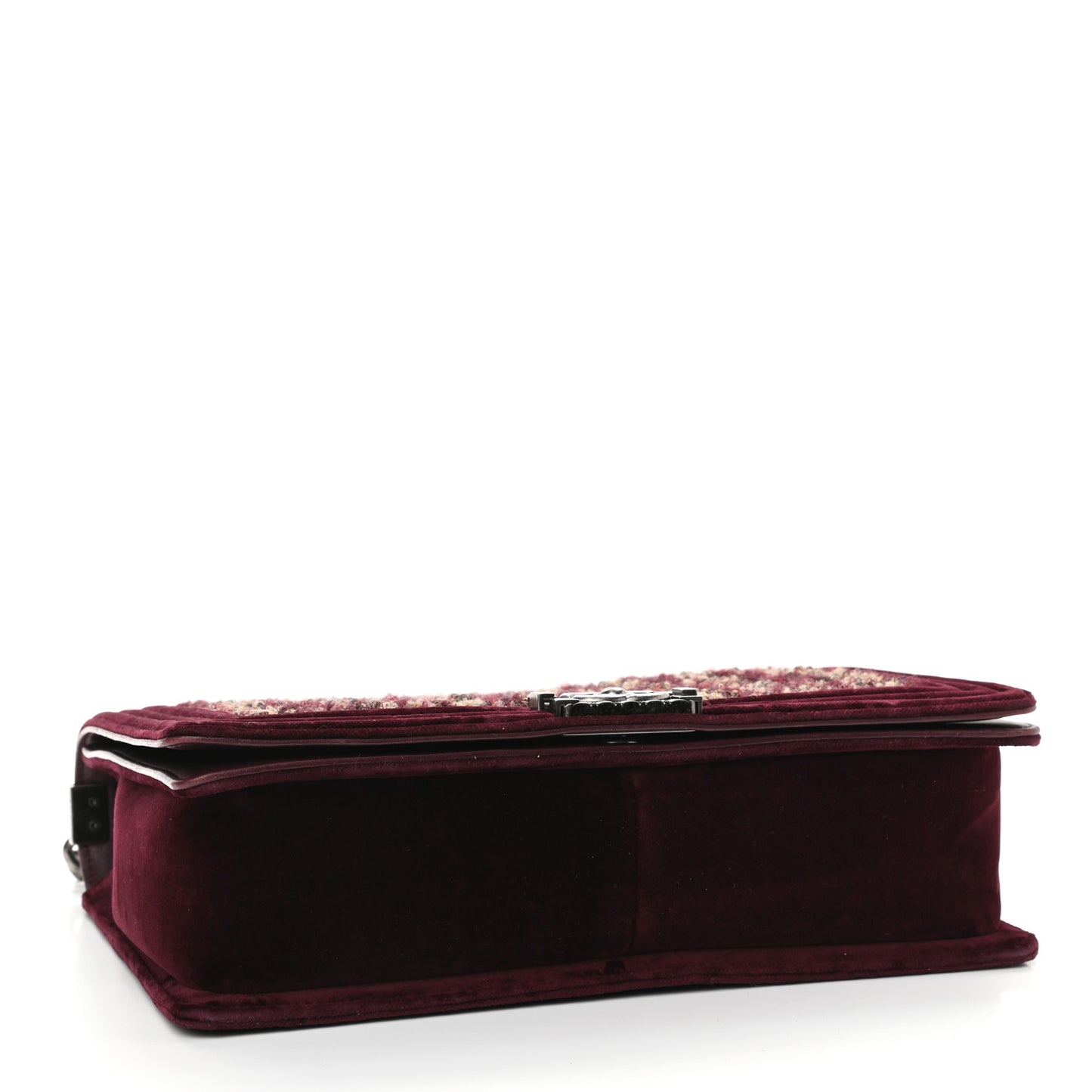 Velvet Tweed Large Boy Flap Burgundy