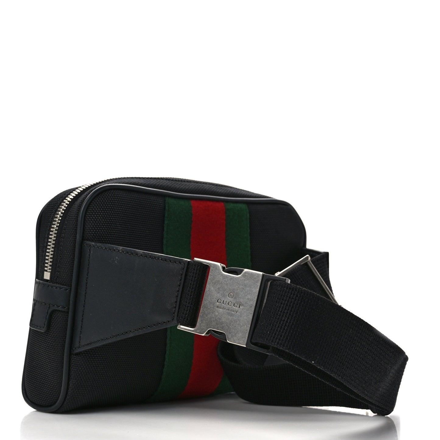 Canvas Web Slim Belt Bag Black