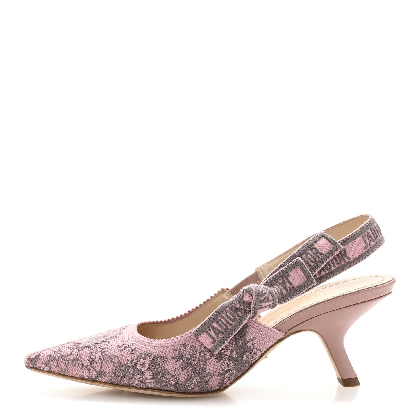 Cotton Ribbon Toile De Jouy J'Adior Slingback 65mm Pumps 36 Chateau Rose