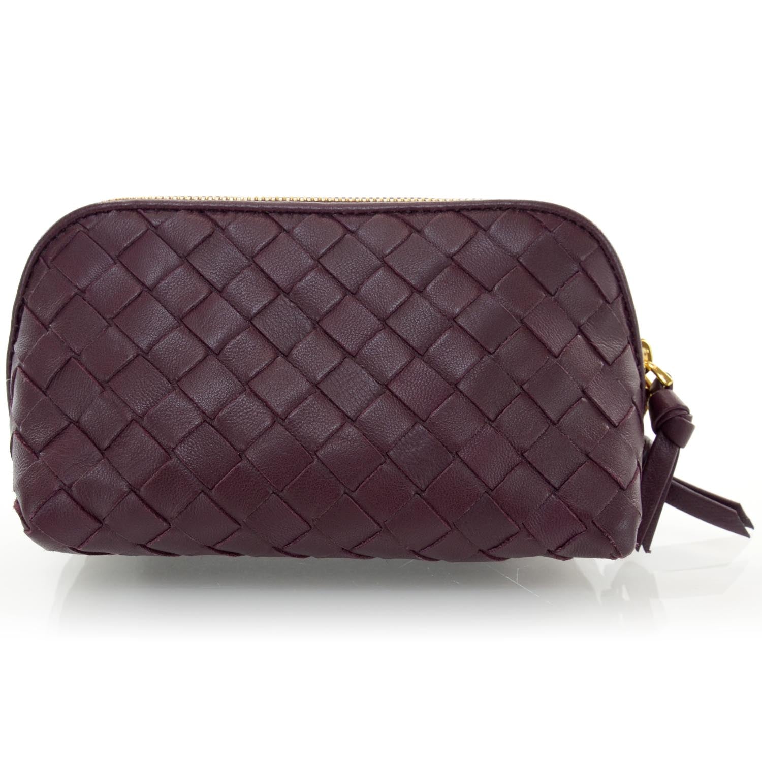 Bottega Veneta Nappa Intrecciato Cosmetic Case Purple 1 of 7