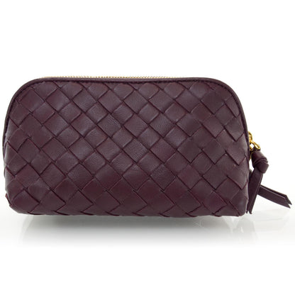 Bottega Veneta Nappa Intrecciato Cosmetic Case Purple 1 of 7