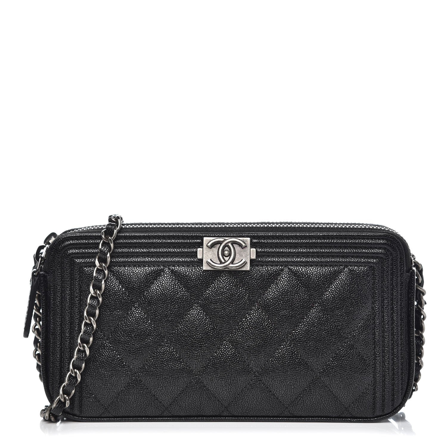 Chanel Caviar Quilted Small Boy Clutch With Chain Black 1 of 8