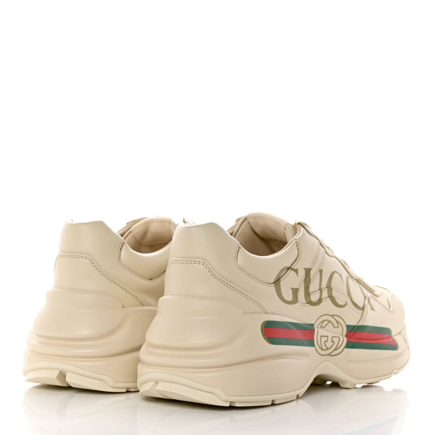 Calfskin Logo Womens Rhyton Sneakers 38 Ivory
