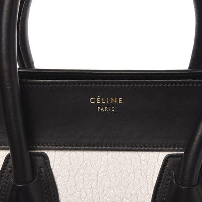 Celine Elephant Calfskin Mini Bi-Color Luggage Black White 7 of 13