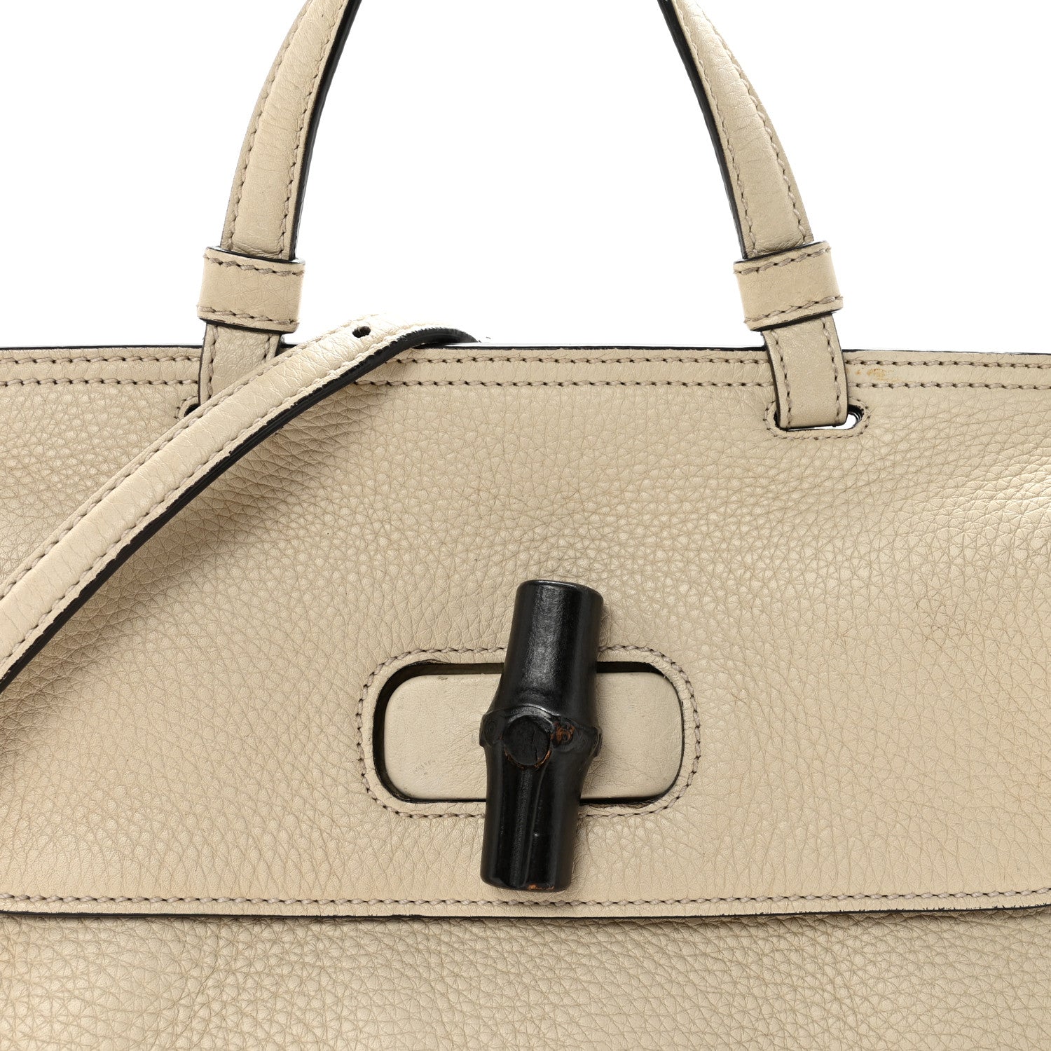 Gucci Cellarius Calfskin Small Bamboo Daily Top Handle Bag Mystic White 7 of 9