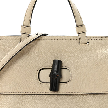 Gucci Cellarius Calfskin Small Bamboo Daily Top Handle Bag Mystic White 7 of 9
