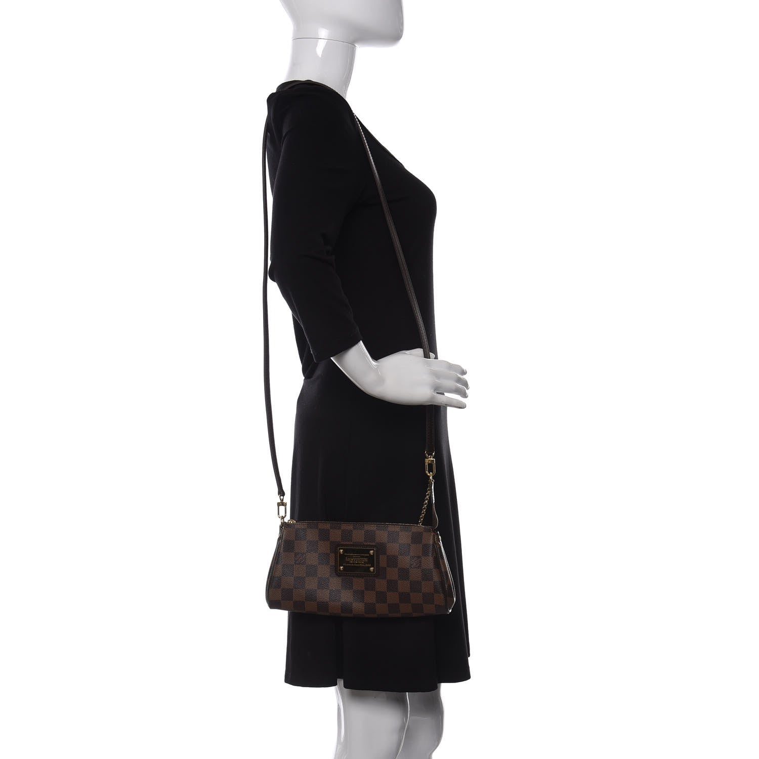 Louis Vuitton Damier Ebene Eva Clutch 2 of 10