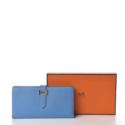 Hermes Epsom Bearn Gusset Wallet Bleu Paradis 9 of 9
