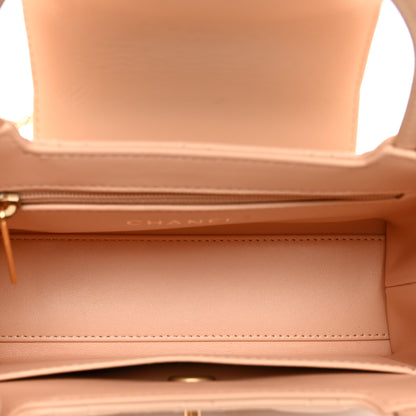 Chanel Shiny Aged Calfskin Quilted Nano Kelly Shopper Beige 5 of 10