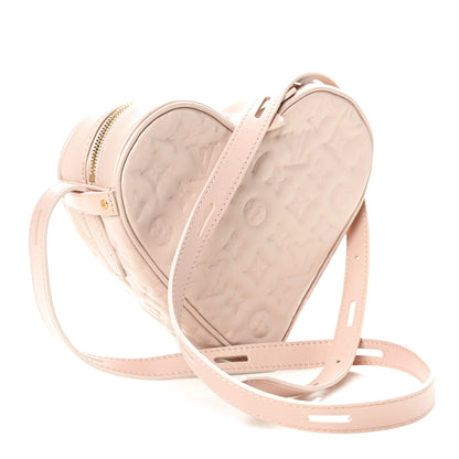 Louis Vuitton Lambskin Embossed Monogram Fall In Love Sac Coeur Light Pink 3 of 8