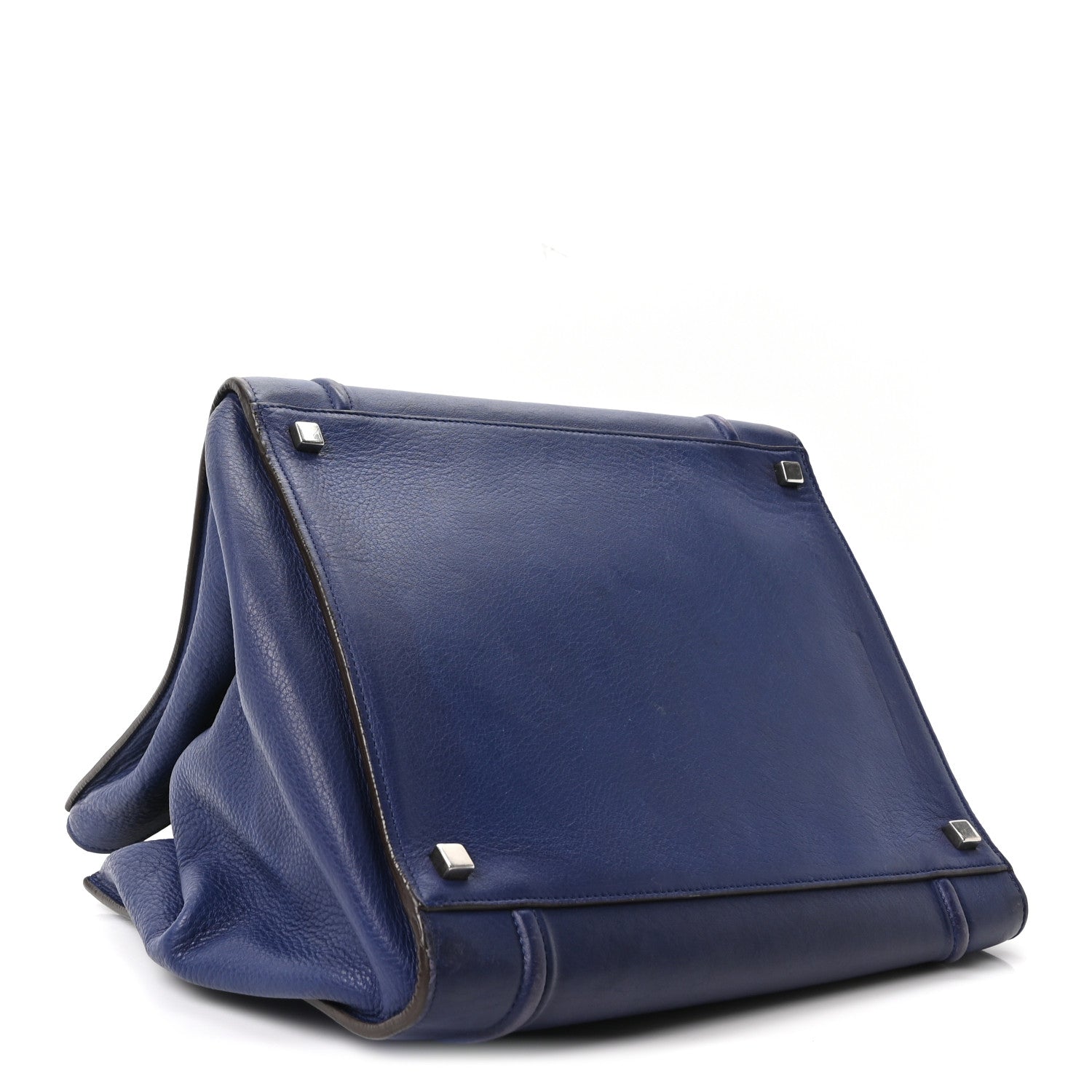 Celine Grained Calfskin Medium Phantom Luggage Indigo 3 of 9