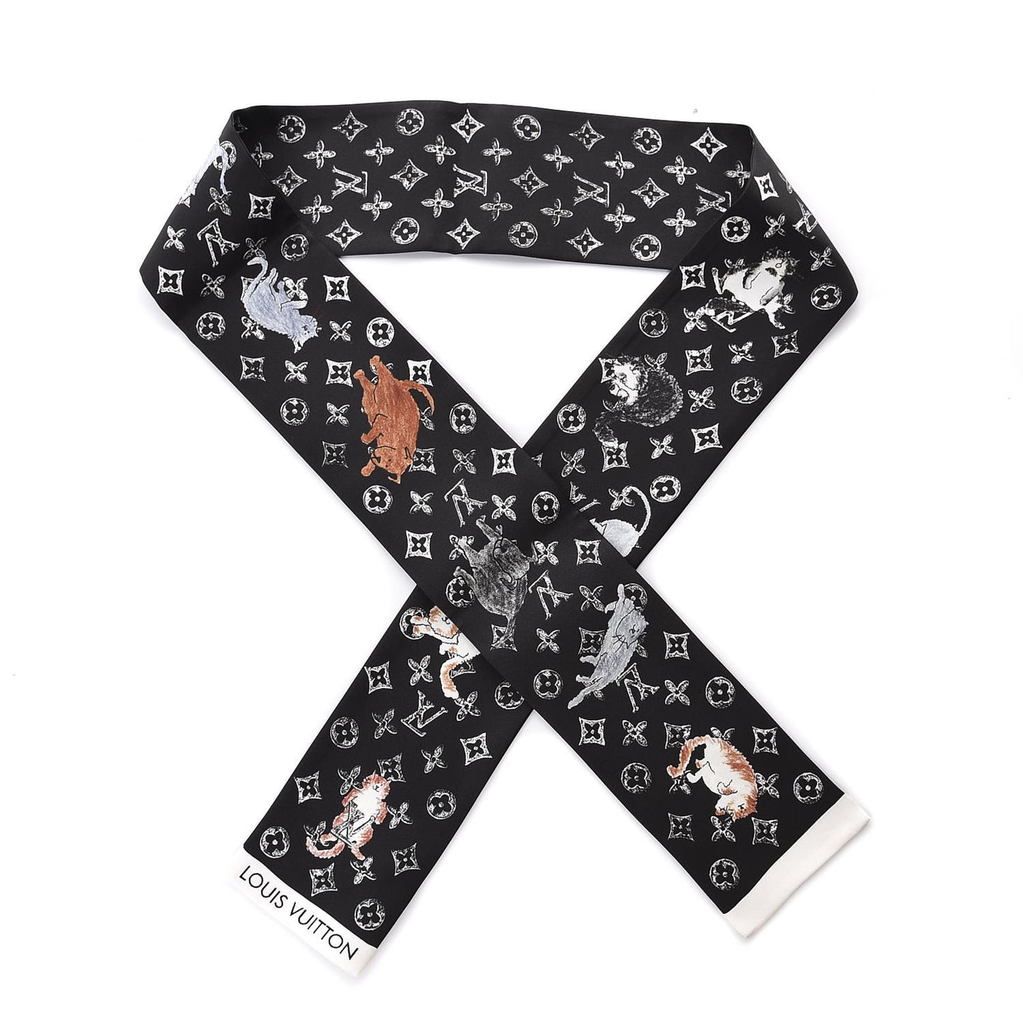 Silk Catogram Classic Bandeau Black