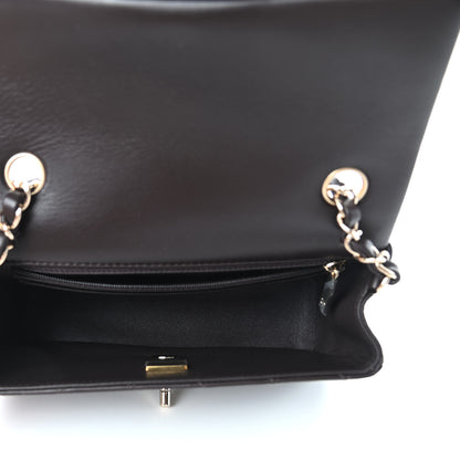Chanel Lambskin Quilted Mini Rectangular Flap Dark Brown 5 of 11