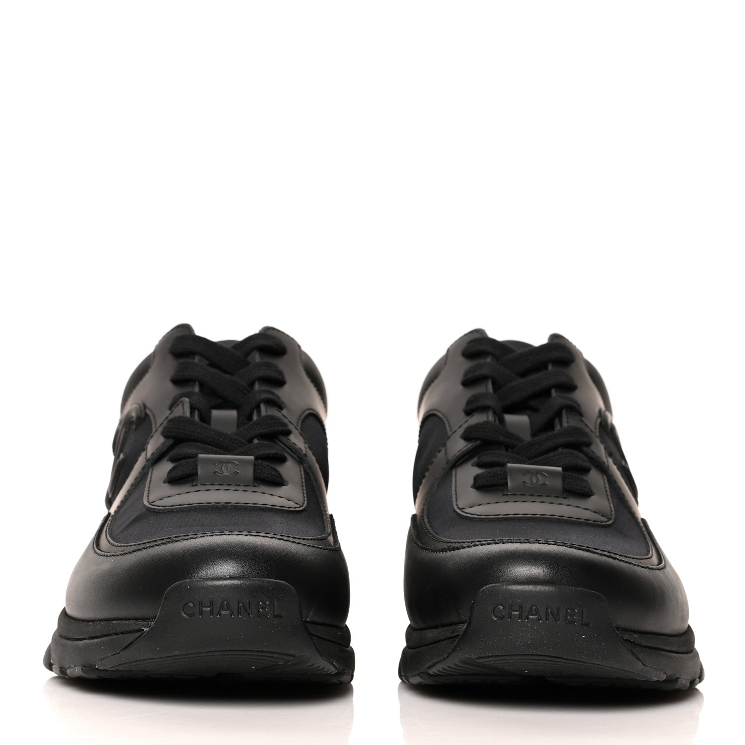 Chanel Calfskin Lambskin CC Uniform Sneakers 40 Black 2 of 8
