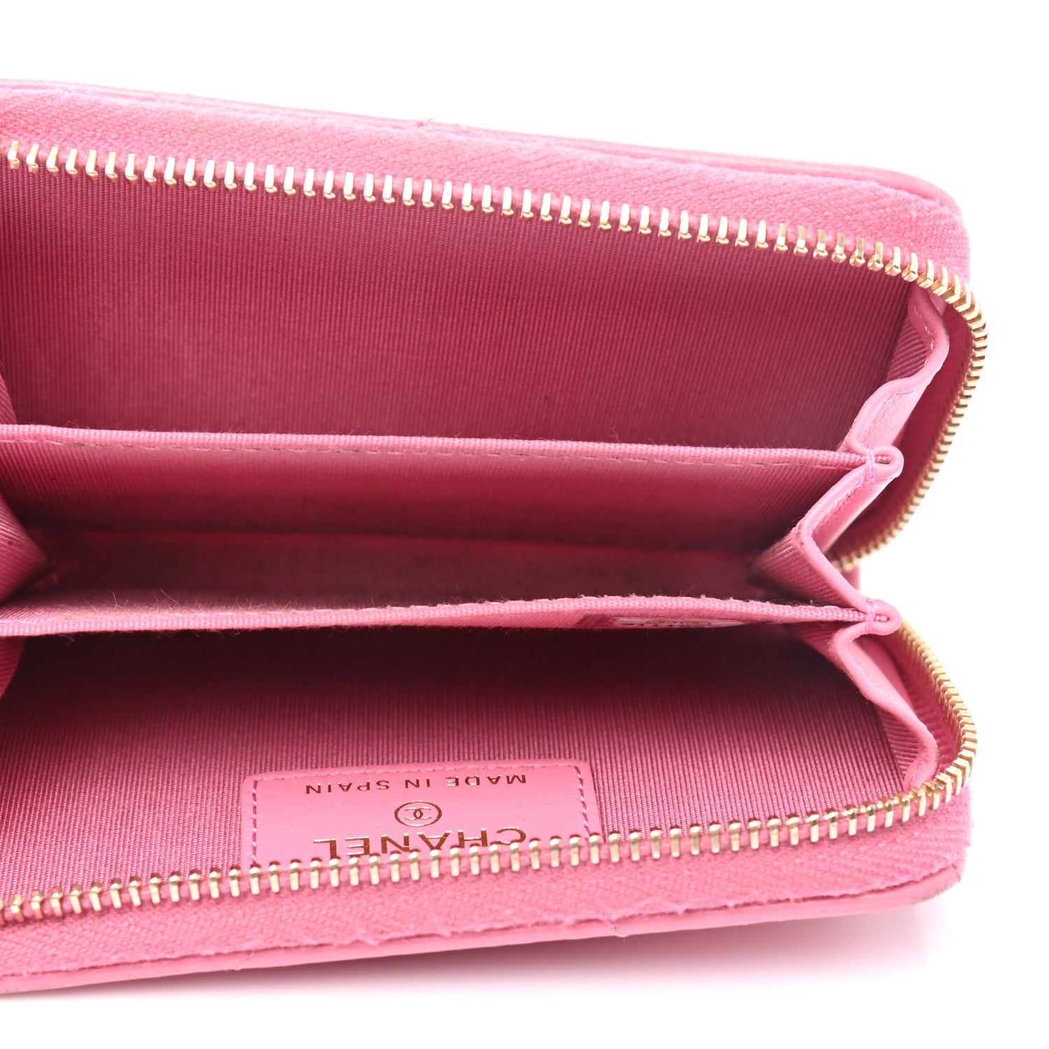 Chanel Lambskin Quilted Chanel 19 Zip Around Coin Purse Wallet Pink 9 of 25