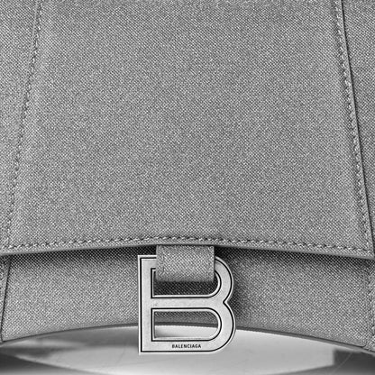 Balenciaga Glitter Fabric Small Hourglass Top Handle Bag Grey 7 of 9
