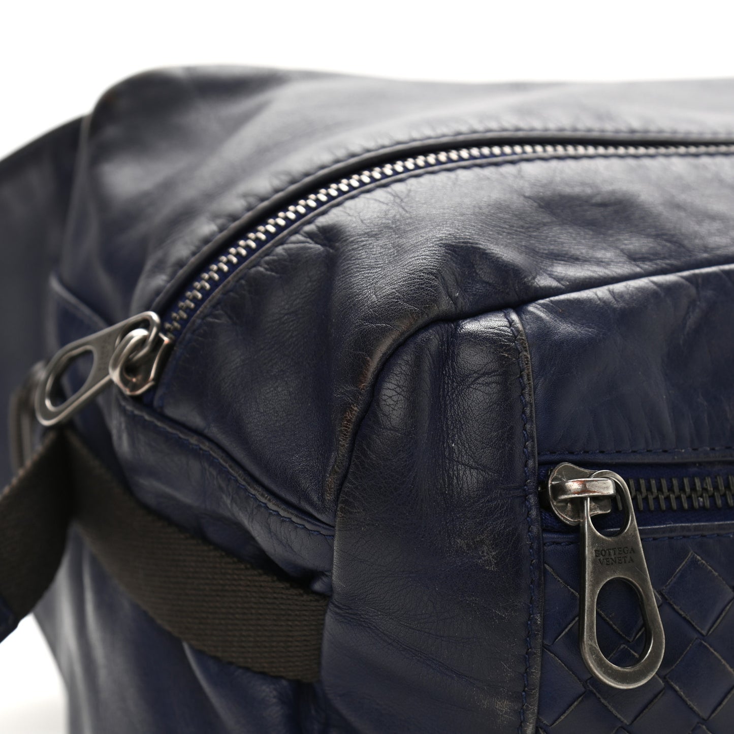Calfskin Intrecciato Belt Bag Blue