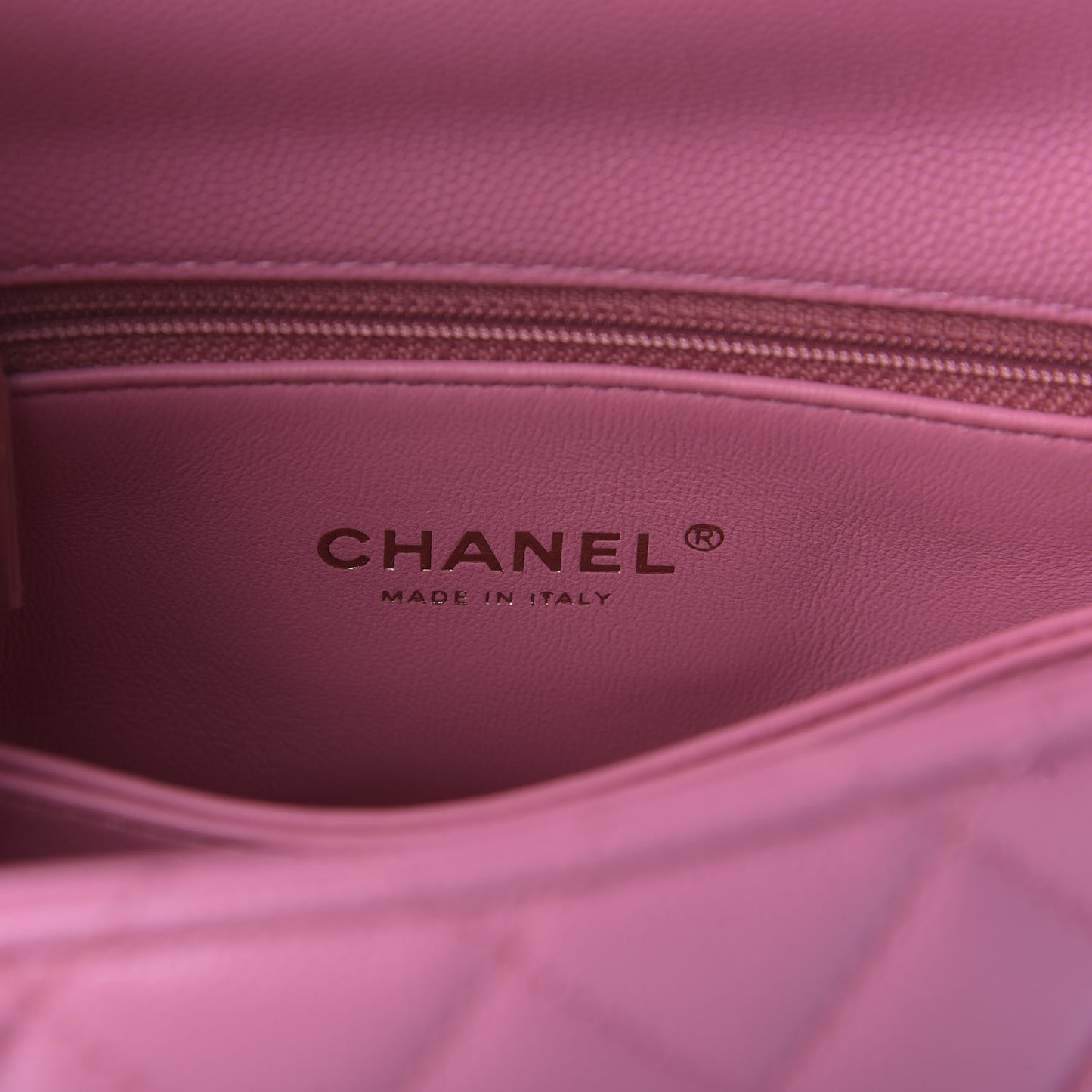 Caviar Lizard Embossed Quilted Mini Coco Handle Flap Pink