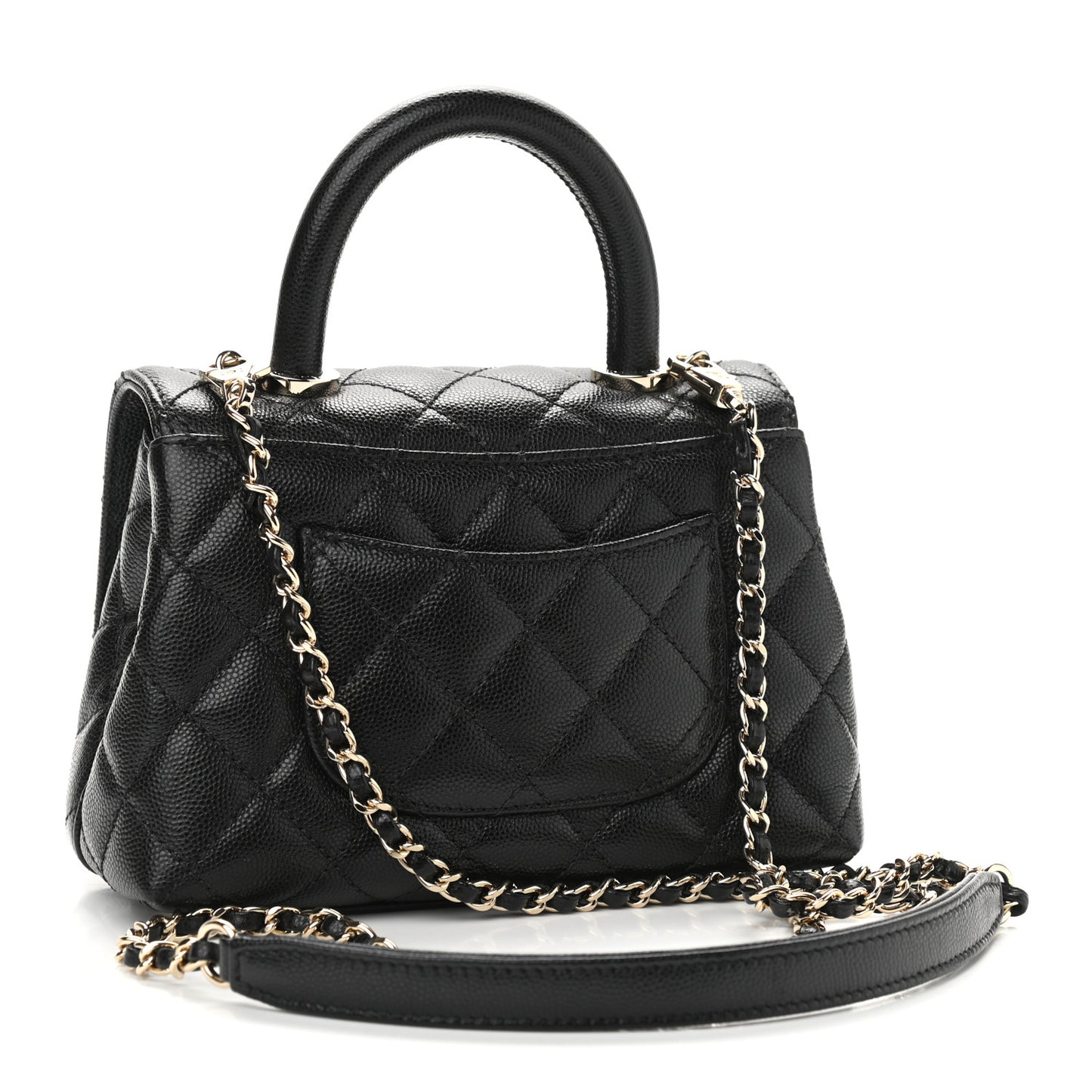 Caviar Quilted Extra Mini Coco Handle Flap Black