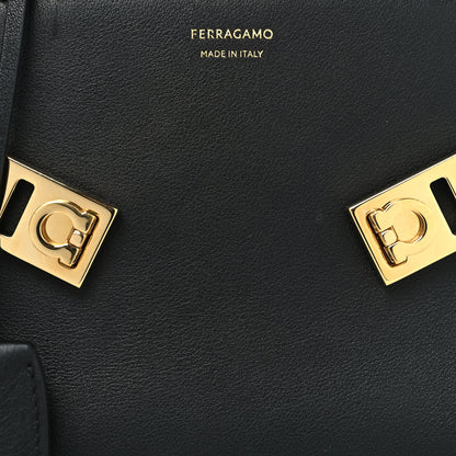Salvatore Ferragamo Calfskin Mini Hug Bag Black 7 of 9