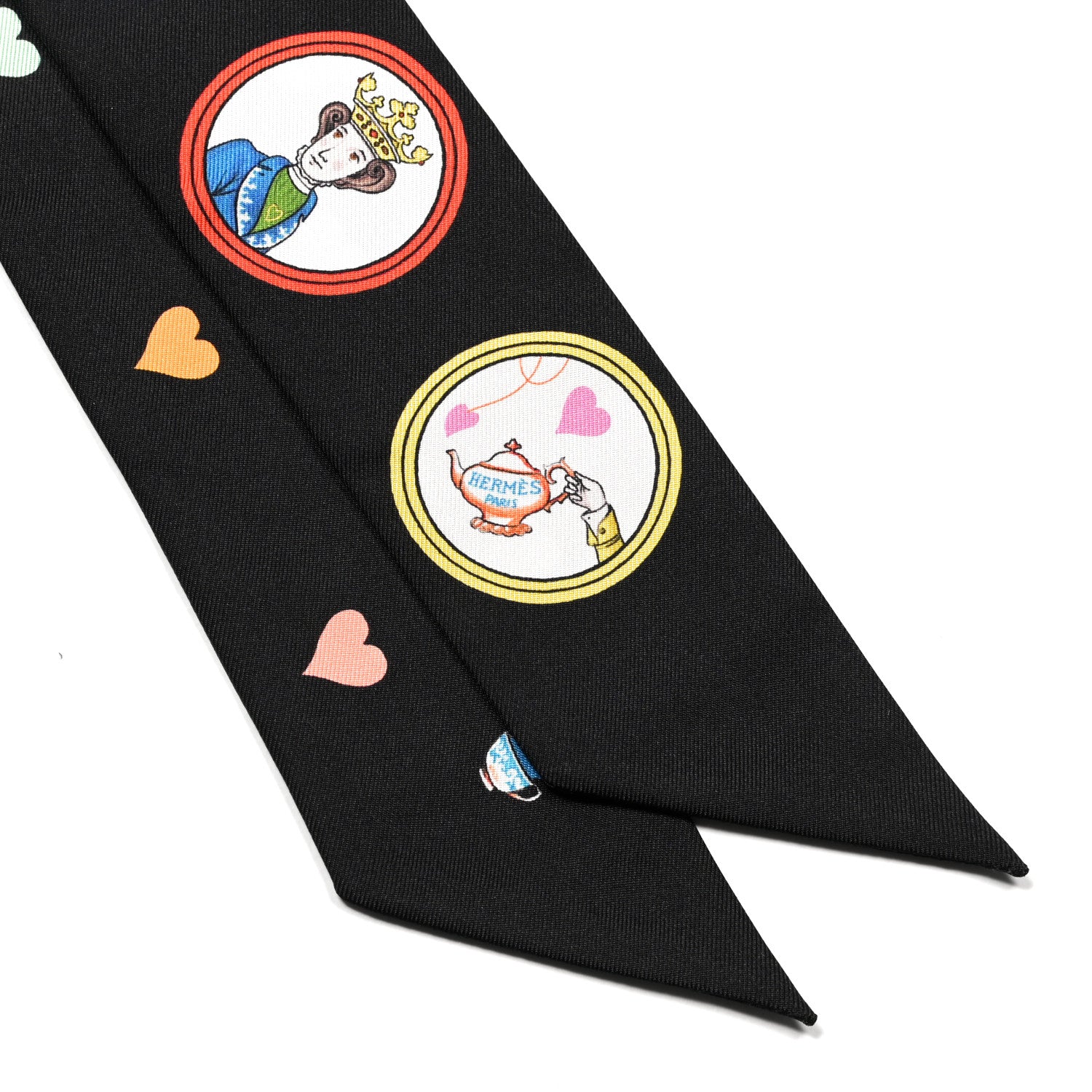 Hermes Silk Tea Time Twilly Black Rouge Multicolor 2 of 4