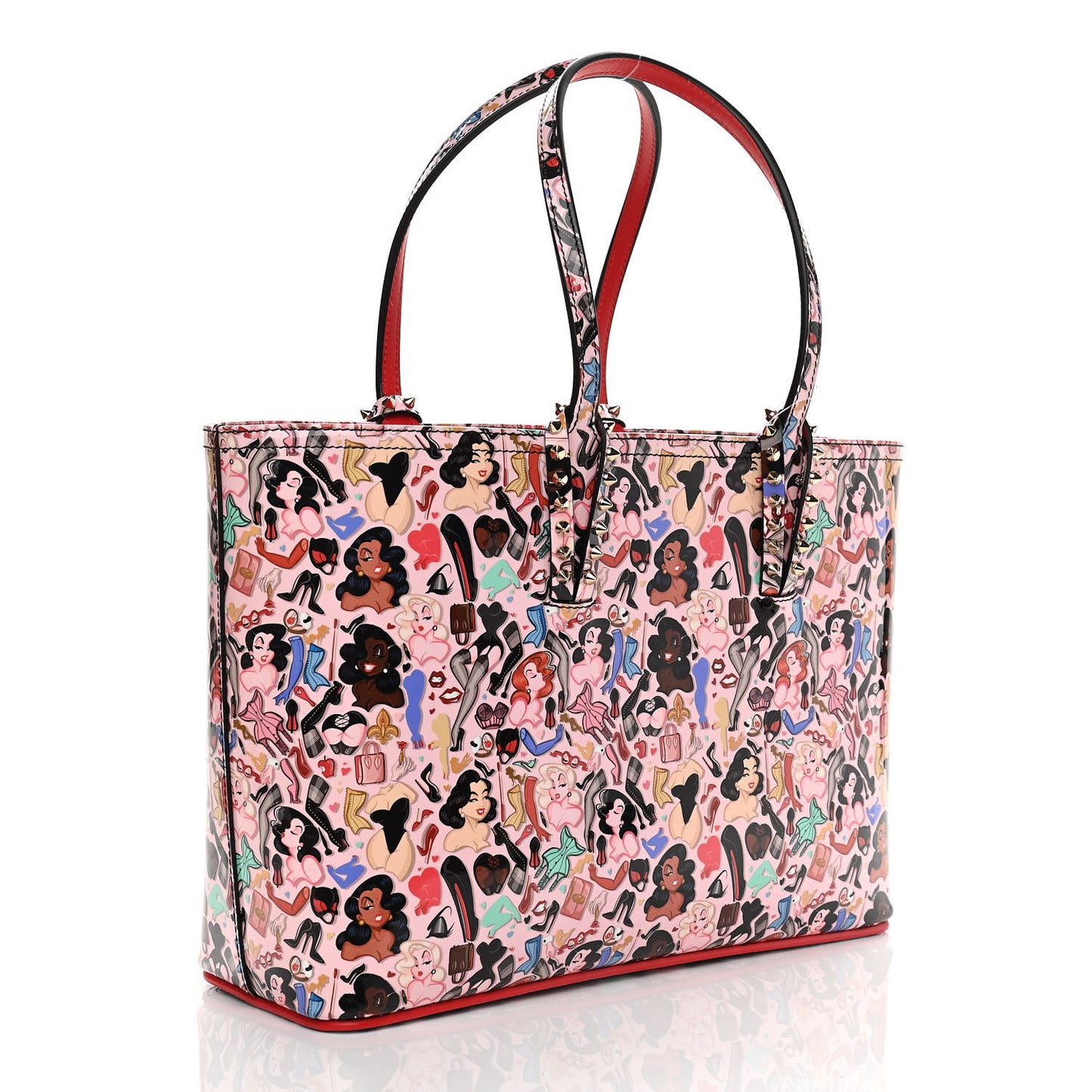Patent Calfskin Small Dita Cabata Tote Red