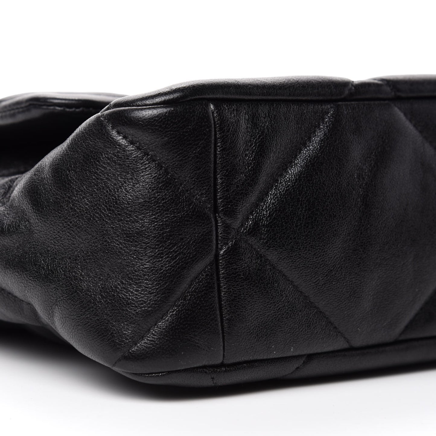 Lambskin Quilted Large 19 Flap Black