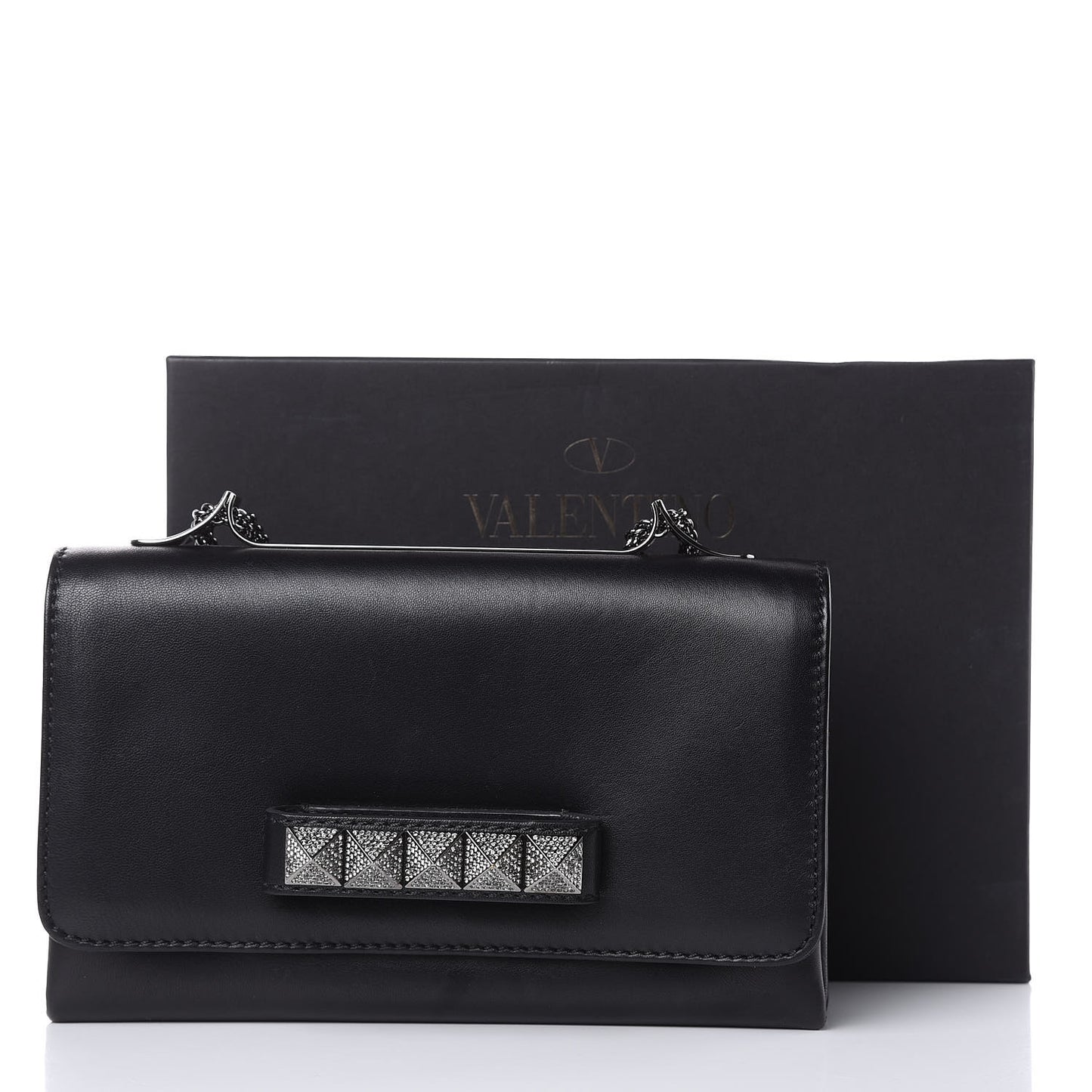 Nappa Crystal Encrusted Studs Va Va Voom Shoulder Bag Black